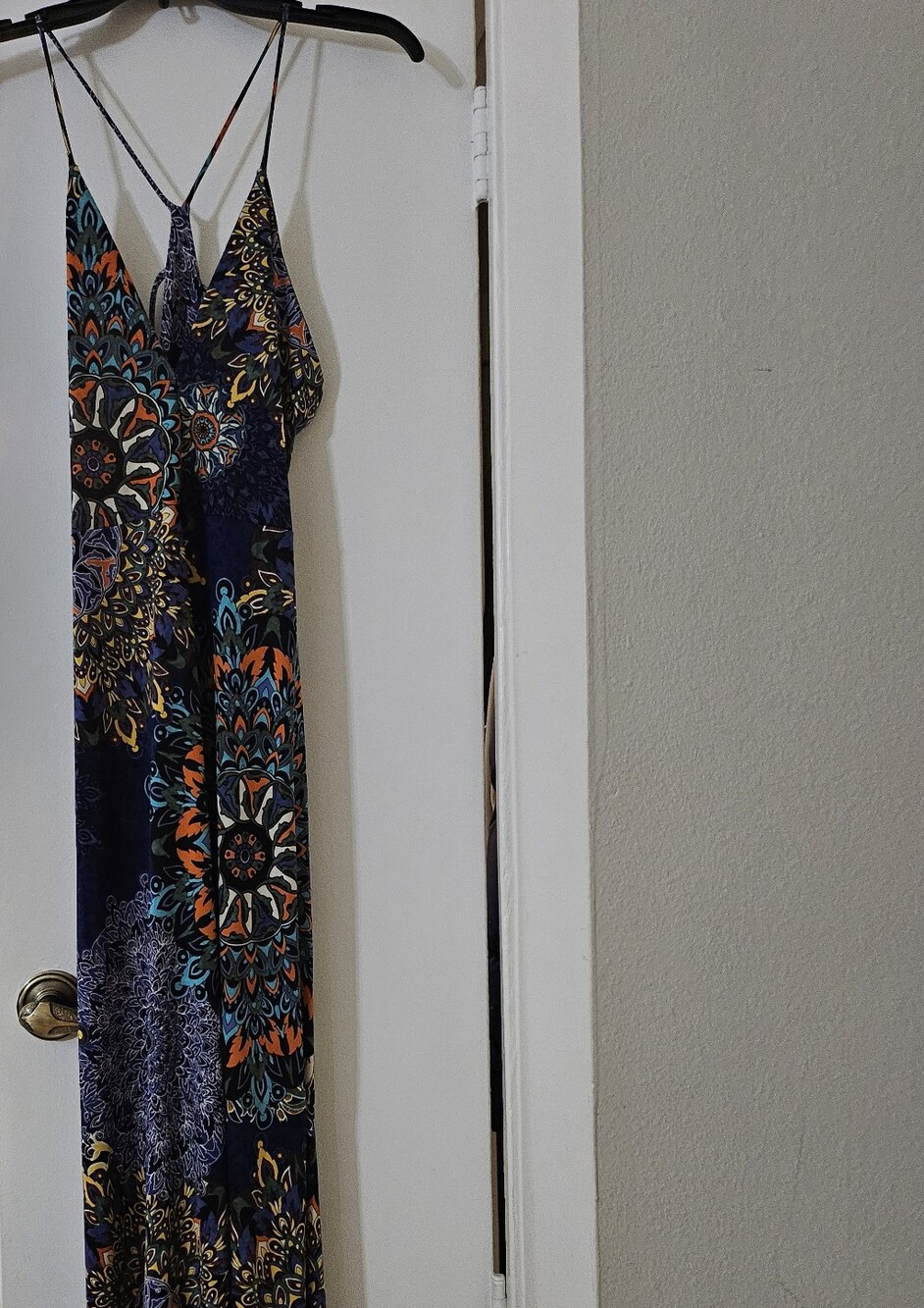 Fashion Nova Navy Blue Multi-Color Mandala Print Maxi Dress - Picture 4 of 4